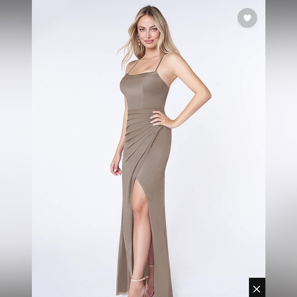 Azazie Kalea Bridesmaid Dress in Taupe - Picture 3 of 7